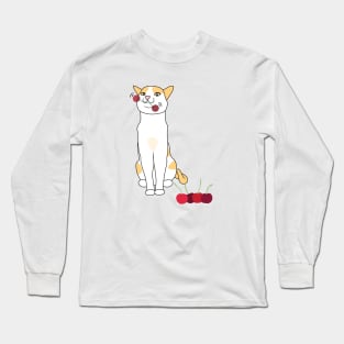 Swinging Cherry Cat Long Sleeve T-Shirt